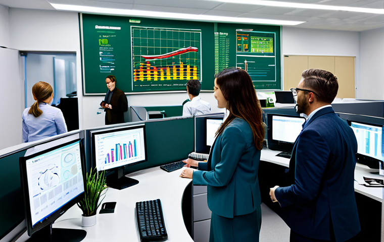 **
"A bustling, modern office featuring a data analytics dashboard displaying energy consumption metrics. Professional workers in appropriate business attire are analyzing the data. The scene emphasizes sustainability initiatives, such as recycling bins and energy-efficient lighting. Focus on the concept of 'Big Data and the Optimization of Resources.' Safe for work, fully clothed, appropriate content, perfect anatomy, natural proportions, professional, high quality."
**